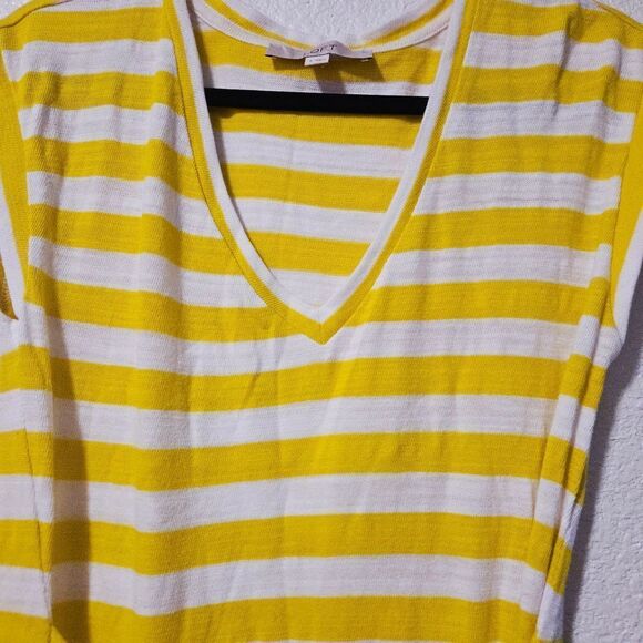 LOFT Yellow and White V-Neck Sundress - Picture 4 of 9